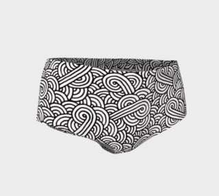 Black and white swirls doodles Mini Shorts preview