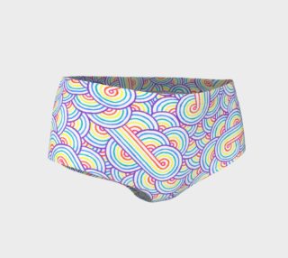 Rainbow and white swirls doodles Mini Shorts preview