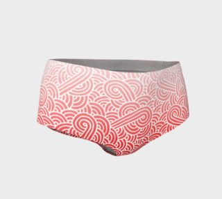 Ombre red and white swirls doodles Mini Shorts preview