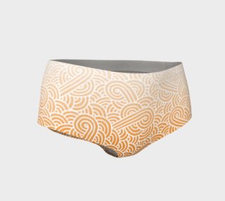 Ombre orange and white swirls doodles Mini Shorts preview