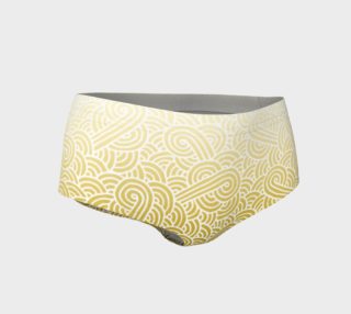 Ombre yellow and white swirls doodles Mini Shorts preview