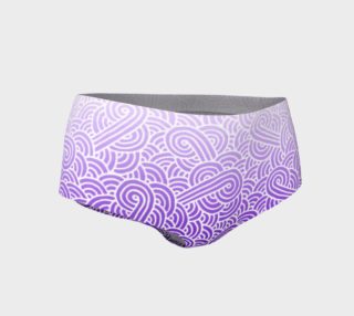 Ombre purple and white swirls doodles Mini Shorts preview