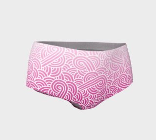 Ombre pink and white swirls doodles Mini Shorts preview