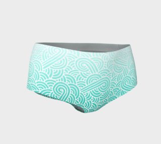 Ombre turquoise blue and white swirls doodles Mini Shorts preview