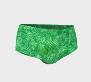 Green swirls doodles Mini Shorts preview