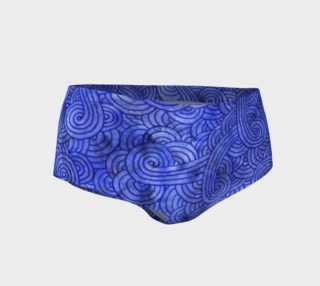 Royal blue swirls doodles Mini Shorts preview
