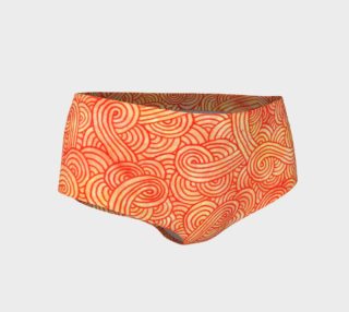 Orange and red swirls doodles Mini Shorts preview
