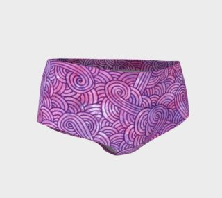 Neon purple and pink swirls doodles Mini Shorts preview