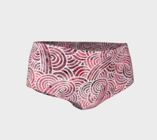 Red and white swirls doodles Mini Shorts preview