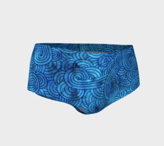 Turquoise blue swirls doodles Mini Shorts preview
