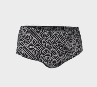 Faux silver and black swirls doodles Mini Shorts preview