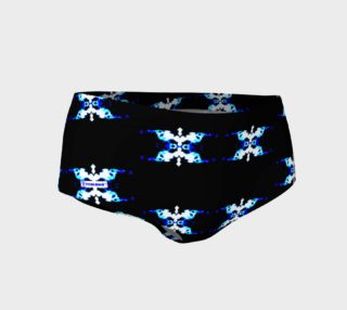 Women's Girl's Teen's Dark Blue Baby Blue Turquoise Black White Floral Mini Shorts Boy Breifs by Vitalsole preview