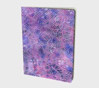 Purple and faux silver swirls doodles Large Notebook aperçu