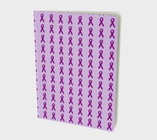 Aperçu de Dark Purple Ribbons on Light Purple Large Notebook