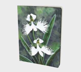 White egret orchids flowers Large Notebook preview