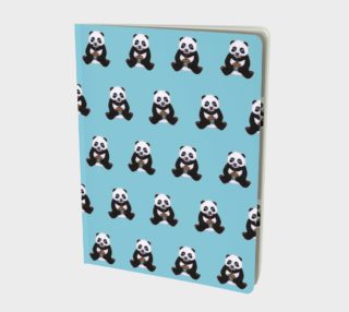 Baby panda's birthday pattern Large Notebook preview