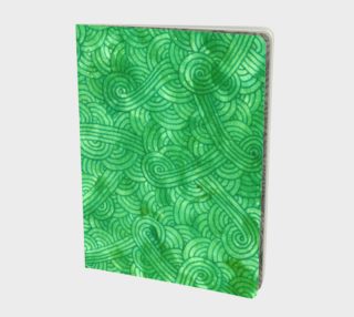 Bright green swirls doodles Large Notebook preview