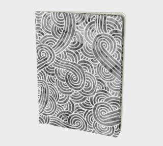 Grey and white swirls doodles Large Notebook aperçu