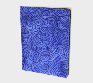 Royal blue swirls doodles Large Notebook aperçu