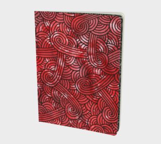 Red and black swirls doodles Large Notebook preview
