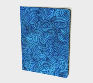 Turquoise blue swirls doodles Large Notebook aperçu