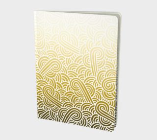 Ombre yellow and white swirls doodles Large Notebook preview