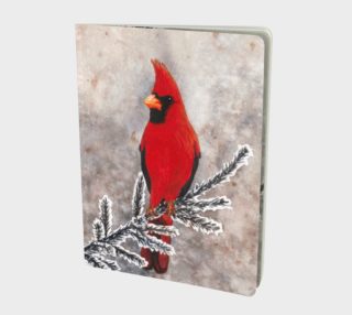 The red cardinal in winter Large Notebook aperçu
