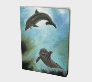Dolphins underwater Large Notebook preview