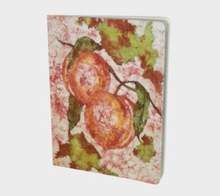 Watercolor Batik Peaches Large Notebook preview