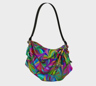Circular Colorful Geometric Abstract Origami Tote Bag preview