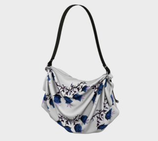 Blue Canterbury Bells on Vine Flowers Origami Tote Bag preview