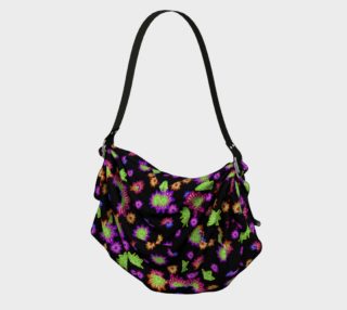 Aperçu de Dark Multicolored Stylized Floral Pattern Bag