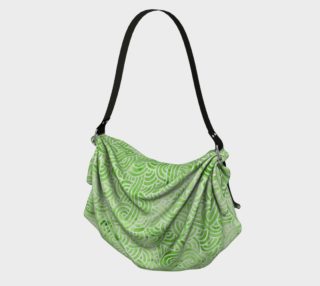 Greenery and white swirls doodles Origami Tote preview