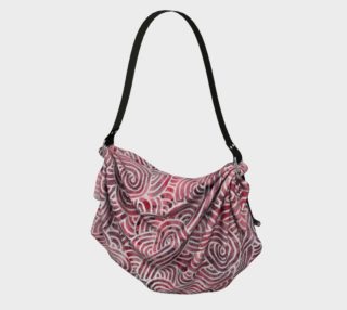 Red and white swirls doodles Origami Tote preview
