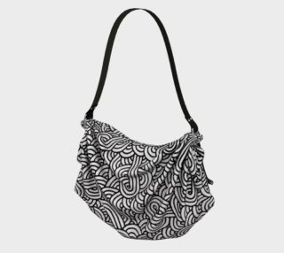 Black and white swirls doodles Origami Tote preview