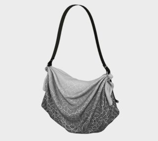 Ombre black and white swirls doodles Origami Tote preview