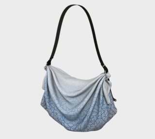 Gradient blue and white swirls doodles Origami Tote preview