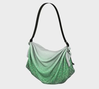 Ombre green and white swirls doodles Origami Tote preview