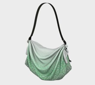 Gradient green and white swirls doodles Origami Tote preview