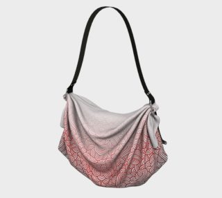 Gradient red and white swirls doodles Origami Tote preview