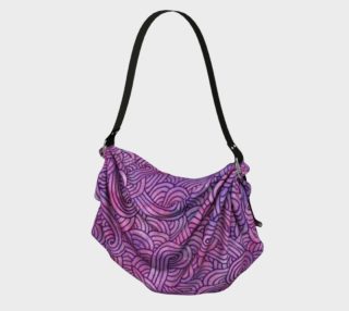 Neon purple and pink swirls doodles Origami Tote preview