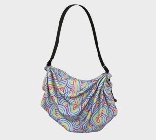 Rainbow and white swirls doodles Origami Tote preview