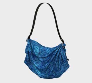 Turquoise blue swirls doodles Origami Tote preview