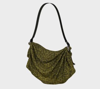 Faux gold and black swirls doodles Origami Tote preview