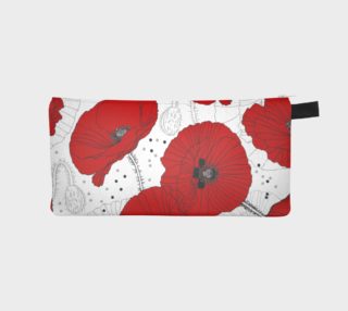 Red Poppy Flowers Makeup Pencil Case preview