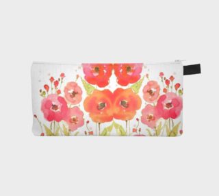 Pink N Red Poppy Flowers Makeup Pencil Case preview