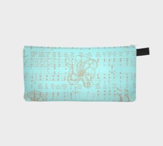 Aqua Nautical Sheet Music Pencil Case preview