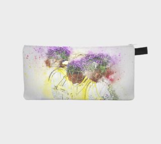 Lavender Flowers On Yellow Bicycle Makeup Bag preview