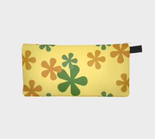 Orange and Green Retro Flowers Pencil Case preview