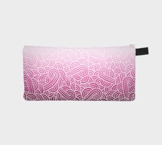 Ombre pink and white swirls doodles Pencil Case aperçu